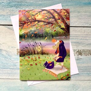 Autumn wild swimming card – Fall Faffin' – For wild swimmers