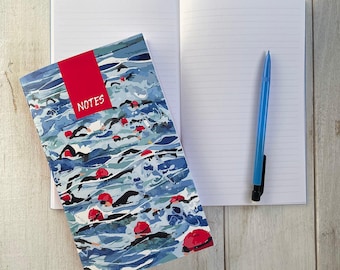 Open Water Swim Notebook: Mass Start Design, Lined Paper