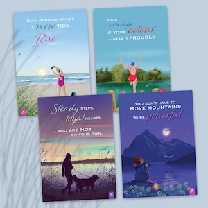 Ensemble de cartes postales d'art de natation en plein air. Marée et heure