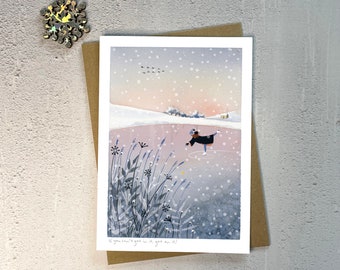 If You Can't Get In It, Get On It. Card for wild swimmers and ice skaters