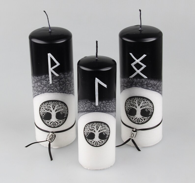Rune Candle Yggdrasil Ritual and Individual Handicrafts Made | Etsy