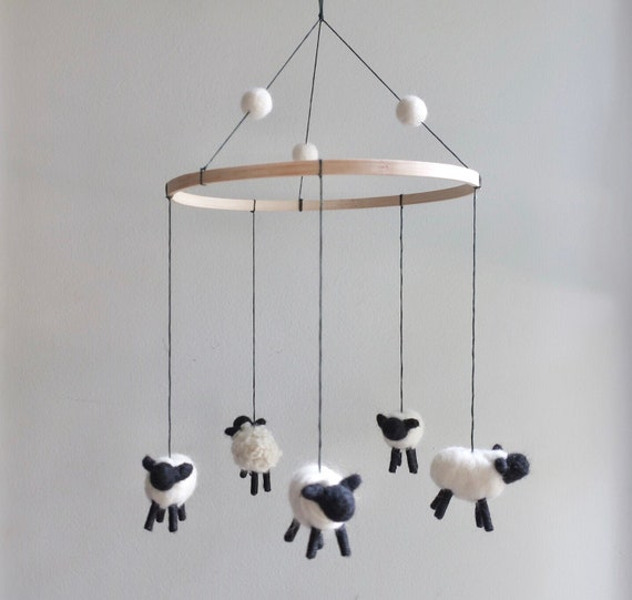 Lamb Mobile Sheep Crib Mobile Nursery Baby Shower Gift Etsy