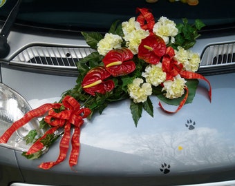 Car Jewelry Anthurium Silk Flowers Modern