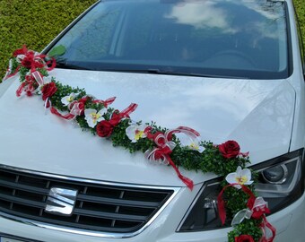 Car jewelry garlands boxwood silk flowers