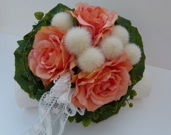 Bridal bouquet Biedermeier Rose silk flowers