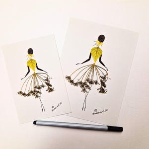 Biglietto d'auguri, cartolina artistica realizzata con fiori pressati. Biglietto con fiori secchi, regalo per gli amanti della natura.