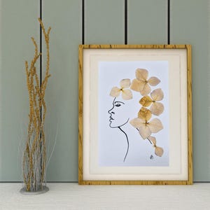Greeting card, art card made from pressed flowers. Dried flowers card, gift for nature lovers.