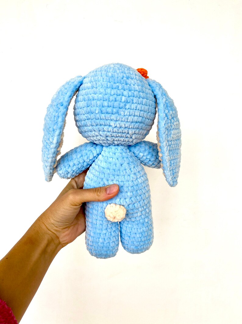 Blue Bunny Rabbit Stuffed Animal Toy Crochet Plush Bunny | Etsy
