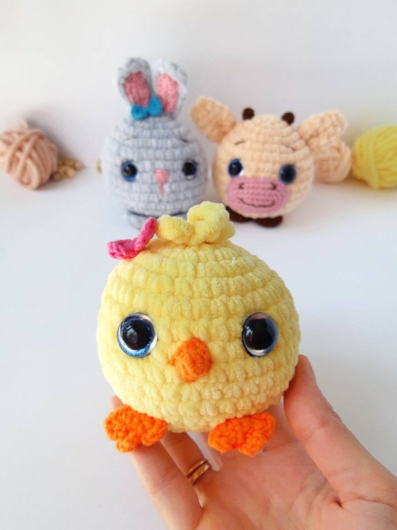 CROCHET PATTERN bunny cow chicken plush easter mini crochet Etsy