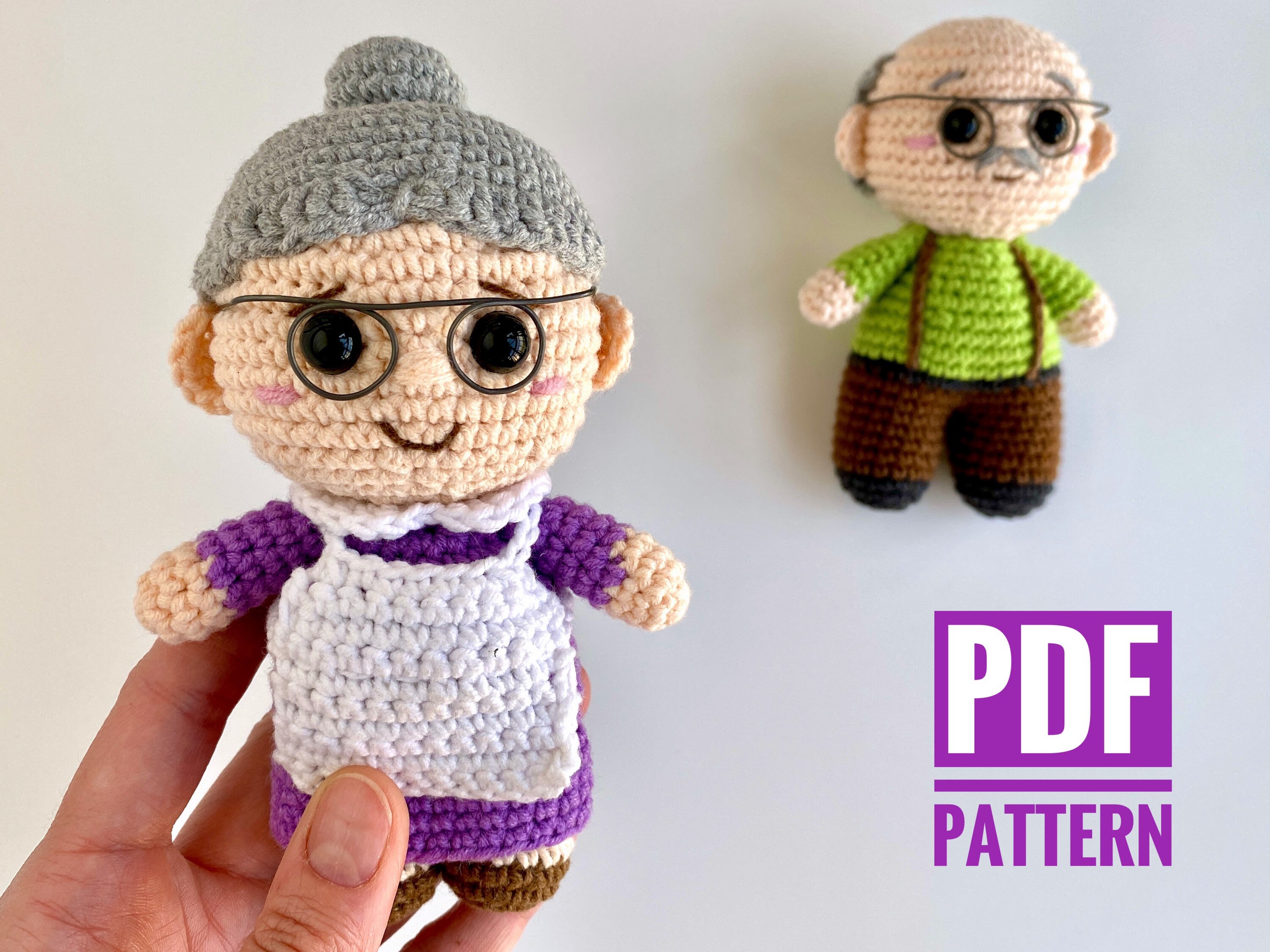 Crochet pattern grandma doll Amigurumi pattern grandmother Etsy