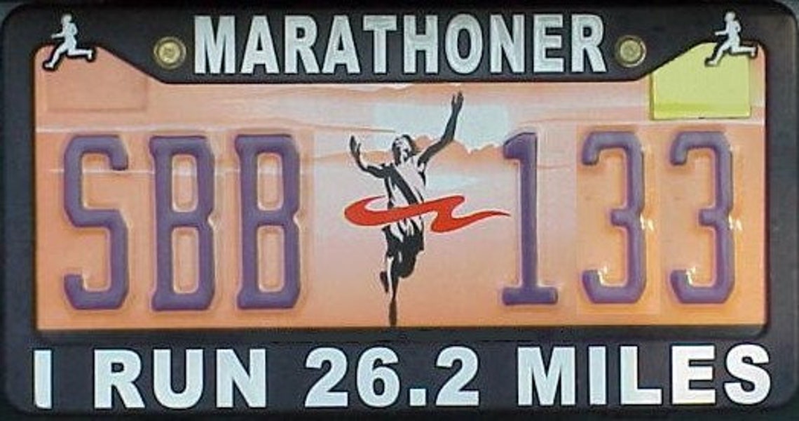 26.2 Marathon Runner License Plate Frame / Holder / Bracket Etsy