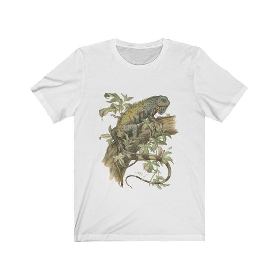 Iguana Digitally Printed White Ladies Fitted T-Shirt