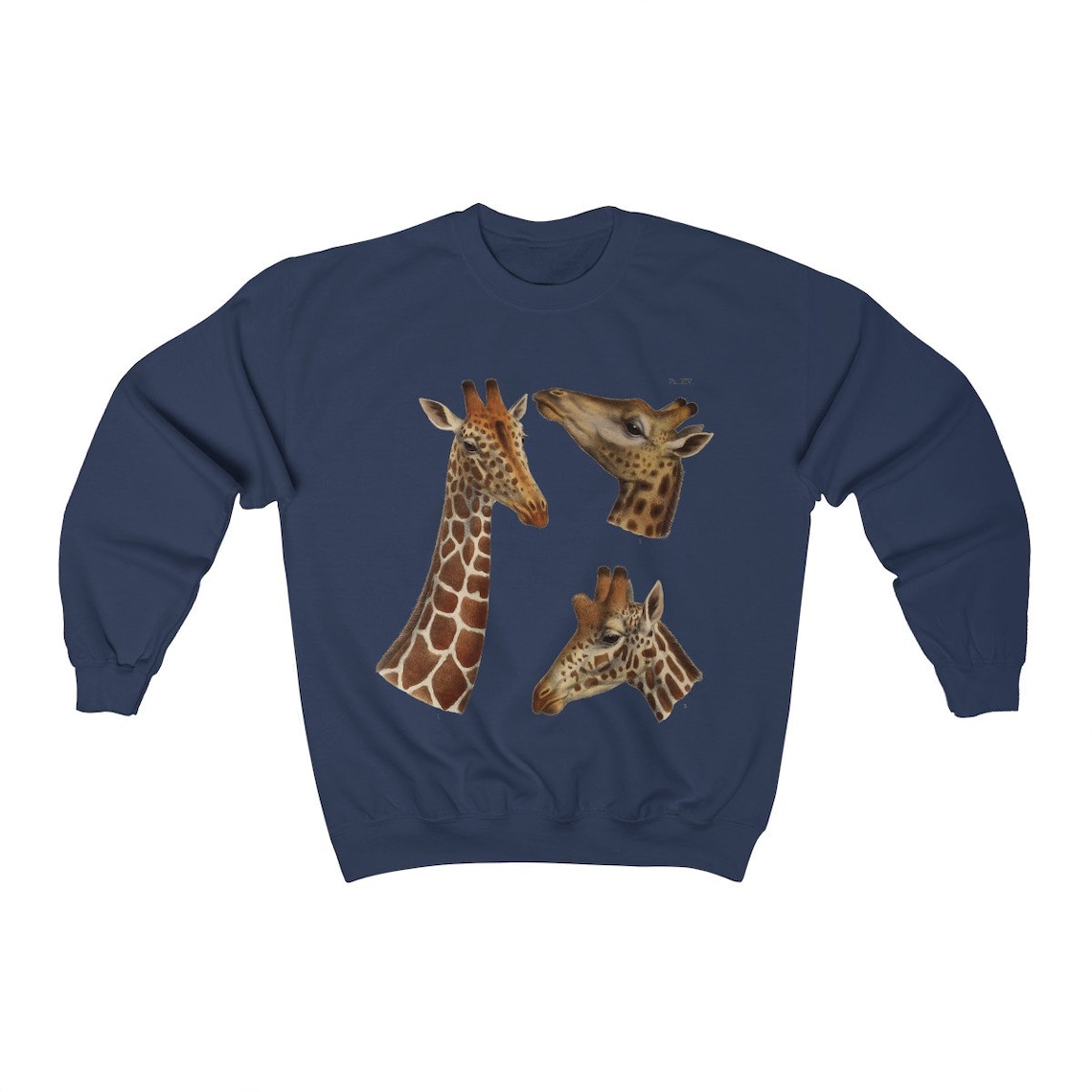 Giraffe Sweater Vintage Giraffe Print Crewneck Sweatshirt Etsy
