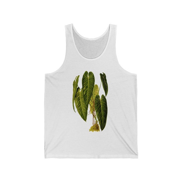 Philodendron Melanochrysum // Andreanum // Black Gold // Vintage Illustration Print Unisex Tank // House Plant Gardening // Botanical Tank