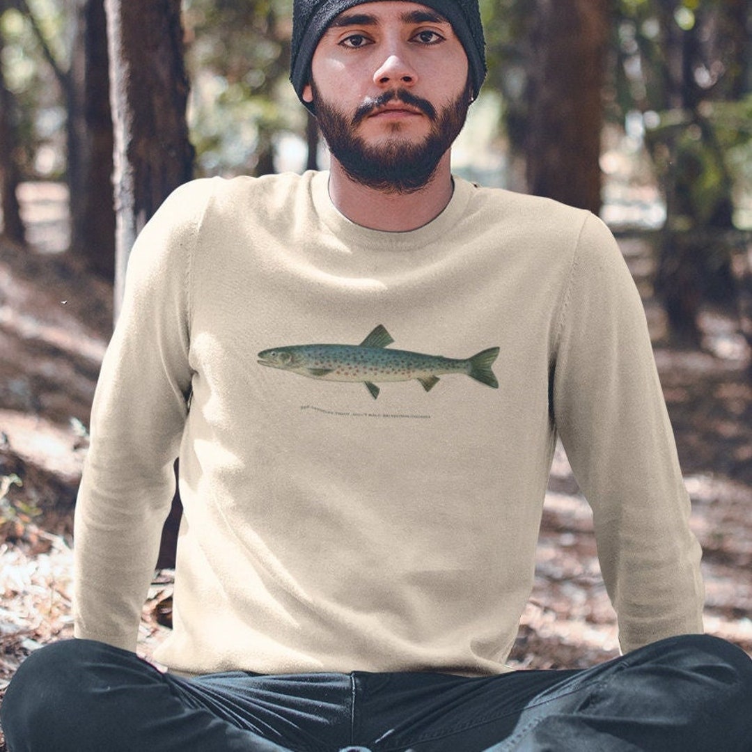 Vintage Trout Print Sweatshirt Etsy