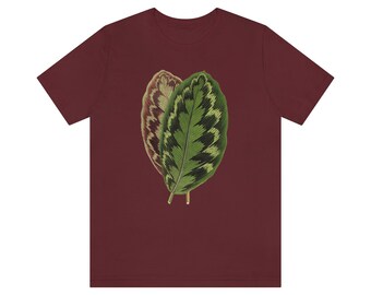 Calathea Medallion // Veitchiana // Vintage Illustration Print Crewneck Tee // House Plant T Shirt // Botanical Unisex Jersey //