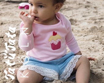 longsleeve cupcake pink baby infant toddler muffin shirt