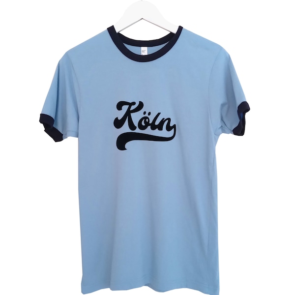 retro t-shirt Köln vintage shirt blau koeln männer hellblau oldschool