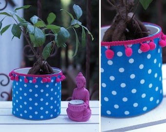 colorful handmade flower pot retro vintage boho planter pop art popart plant pot flower pots planters dots