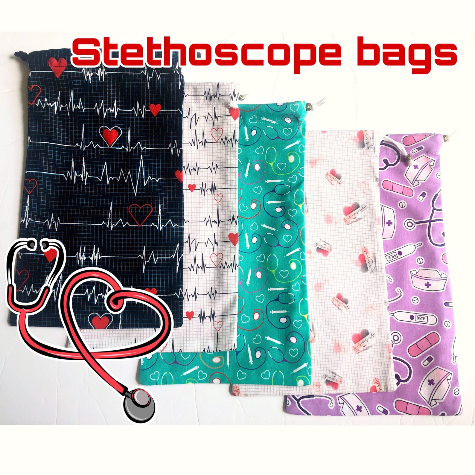 Drawstring Stethoscope Bag / Nurses Stethoscope Case Etsy