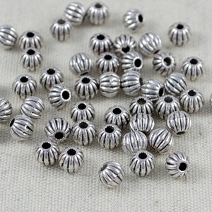 50 metal beads intermediate beads antique silver 4 mm