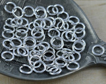 100 x Binderinge Silber Ösen 6 x 0,9 mm Biegeringe