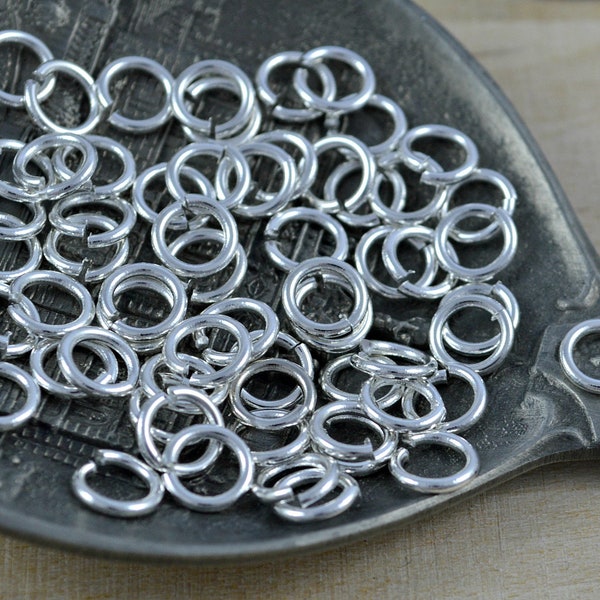 100 x Binderinge Silber Ösen 6 x 0,9 mm Biegeringe