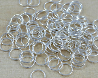 100 x Binderinge Silber Ösen 8 mm Biegeringe