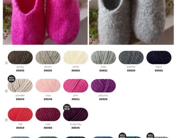 Felt slippers 6 sizes uni monochrome felt shoes slippers felted 100% wool pushers felt slippers warm felt slippers