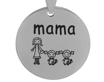 Collana personalizzata con incisione in argento. Collana rotonda in acciaio inossidabile con ciondolo a forma di cerchio, regali personalizzati per la mamma - Italia
