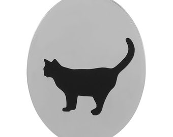 Personalisierte Kette mit Gravur Anhänger mit Katzenaufdruck in Silber personalisierte Geschenke  Katzen Liebhaber*in