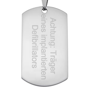 Medical Necklace with Engraving for Wearers of an Implanted Defibrillator Dog Tag Stainless Steel Medical Pendant Emergency