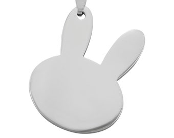 Personalisierte Kette mit Gravur Anhänger Hase Bunny in Silber oder Gold personalisierte Geschenke