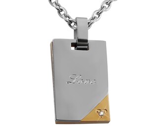 Personalisierte Kette mit Gravur Anhänger Buch Love aus Edelstahl in Silber personalisierte Geschenke  für Frauen,Freundin