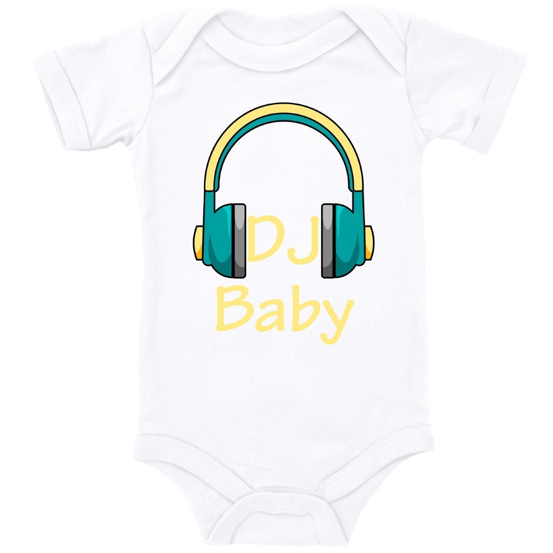 DJ Baby T-Shirt Mit Kopfhörer Aufdruck - Musik T-Shirt 0-36 Monate