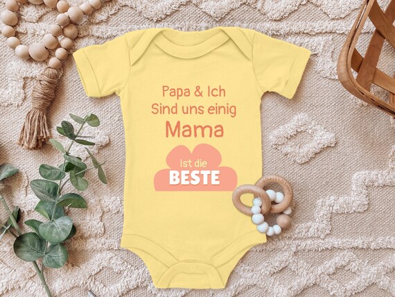 MiKalino Babybody Langarm - Bio-Baumwolle Mit Spruch 'Mama Ist Die Beste'