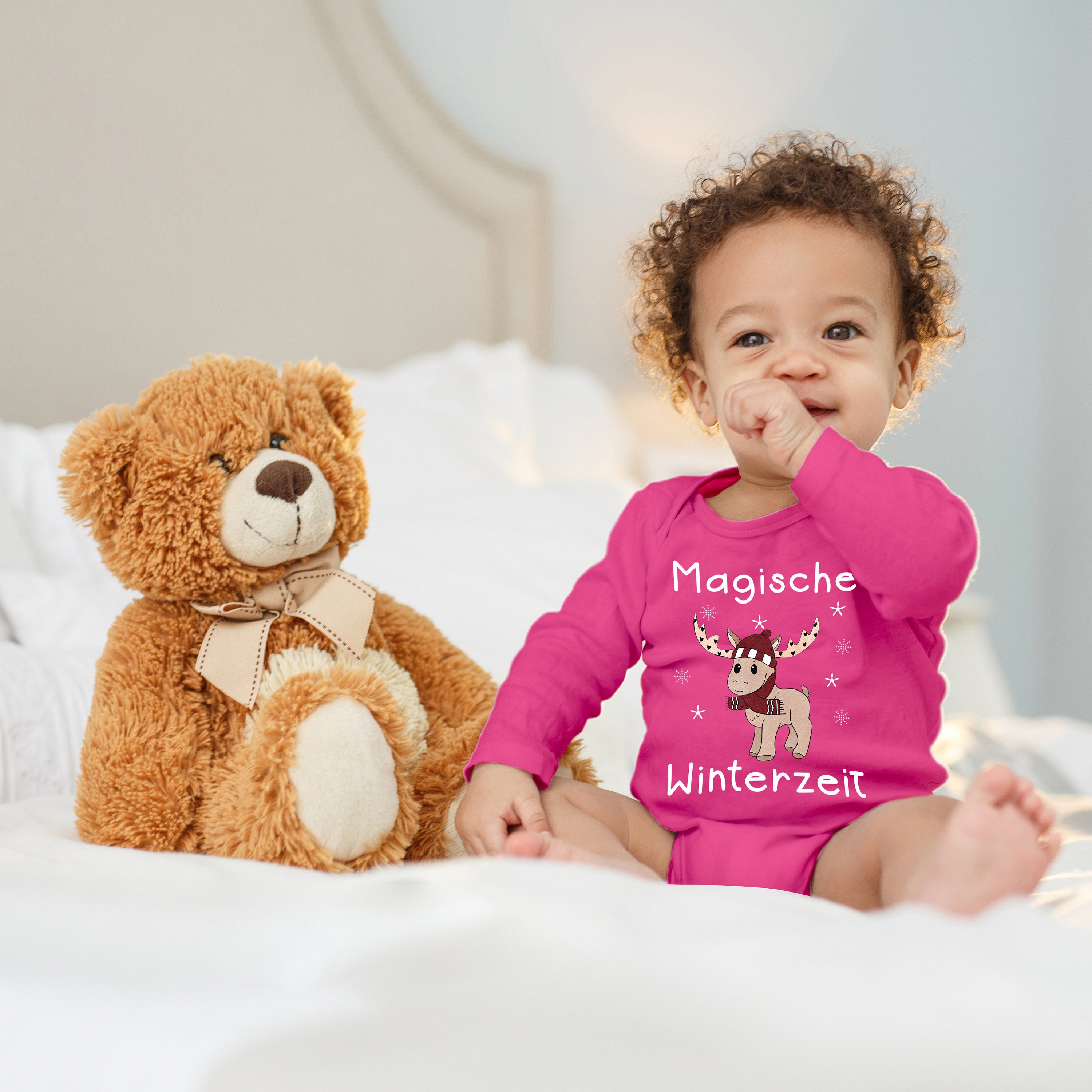 MiKalino Babybody Langarm Mit Spruch - Bio-Baumwolle Handbedruckt In Deutschland