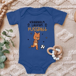 Baby Body &quot;Crabs, Running, Playing Football&quot; Gift for Birth for Little Footballer for Toddler Short Sleeve Organic Cotton