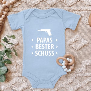 Baby Body &quot;Papa&#39;s best shot&quot; Funny saying for birth for toddler Short sleeve organic cotton