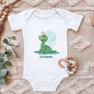 Baby Body "Dinosaur, Dino personalized with desired name" gift for dino fans for birthday organic cotton