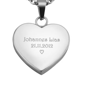 Personalized necklace with engraving heart pendant silver or gold made of stainless steel personalized gifts girlfriend
