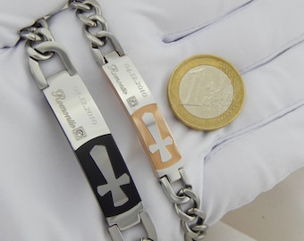 Personalisierte Armbänder mit Gravur Partnerarmbänder in Silber/Gold/Schwarz personalisierte Geschenke  für Paare