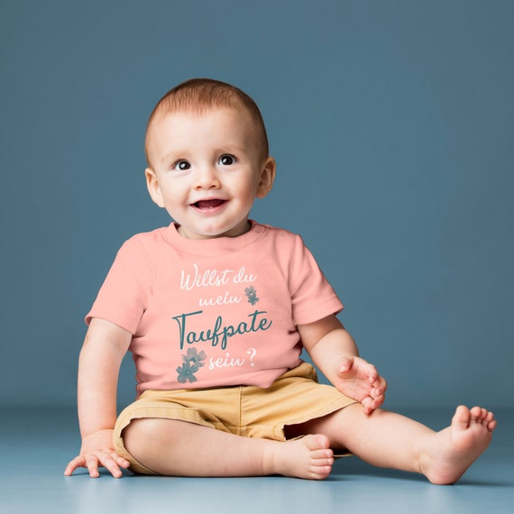 Baby Tshirt 0 36 Monate mit Druck T Shirts mit Spruch Willst du mein Taufpate sein Blumen Geschenk Patenonkel Patentante T shirt Etsy