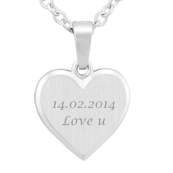 Collier Personnalisé Argent Sterling 925 Deux Cœurs - Gravure Au Choix - Fait Main Au Royaume-Uni