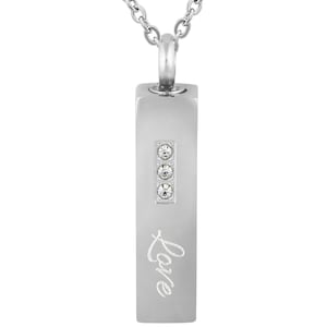 Collar personalizado con grabado varilla colgante grabado por ambas caras con pedrería acero inoxidable regalos personalizados
