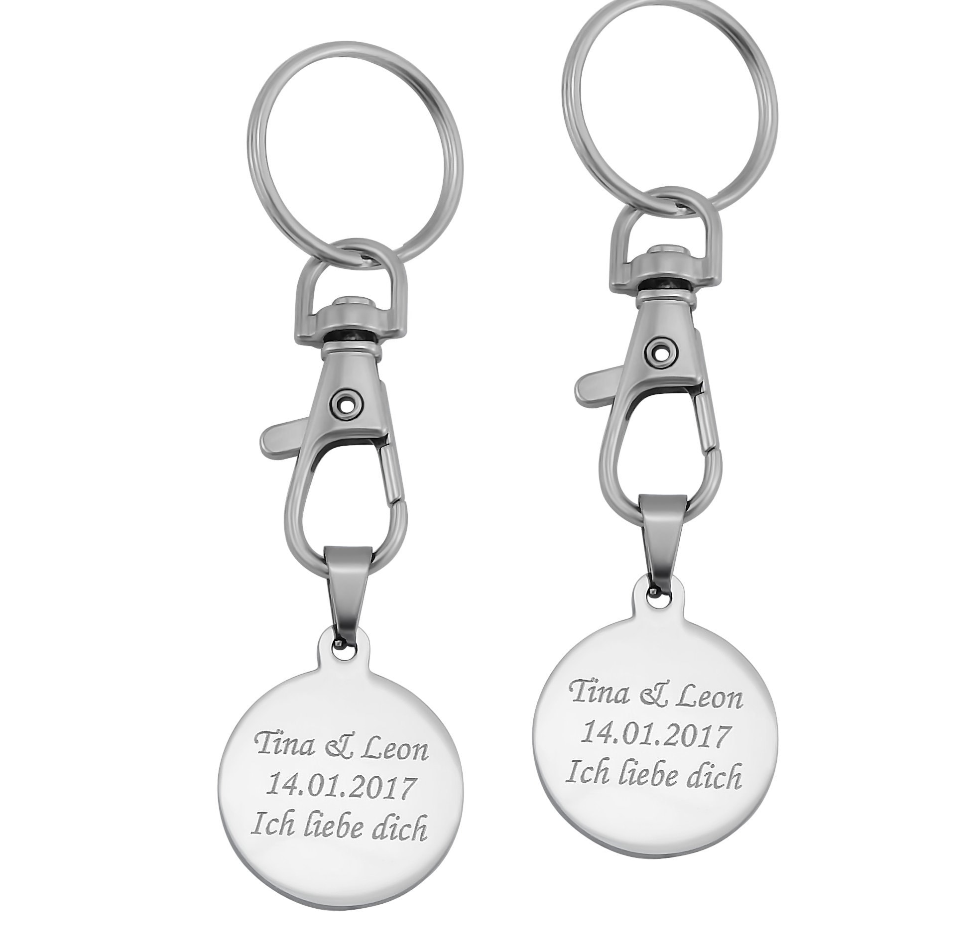 2X Silver Keychain with Custom Desire Engraving for Partner Etsy