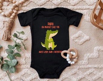 Baby bodysuit "Dad, you're doing great! Happy 1st Father's Day" gift for father for toddler short sleeve organic cotton