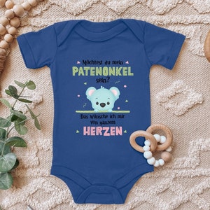 Baby Body &quot;Would you like to be my godfather?&quot; Question to the godfather for toddler short sleeve organic cotton