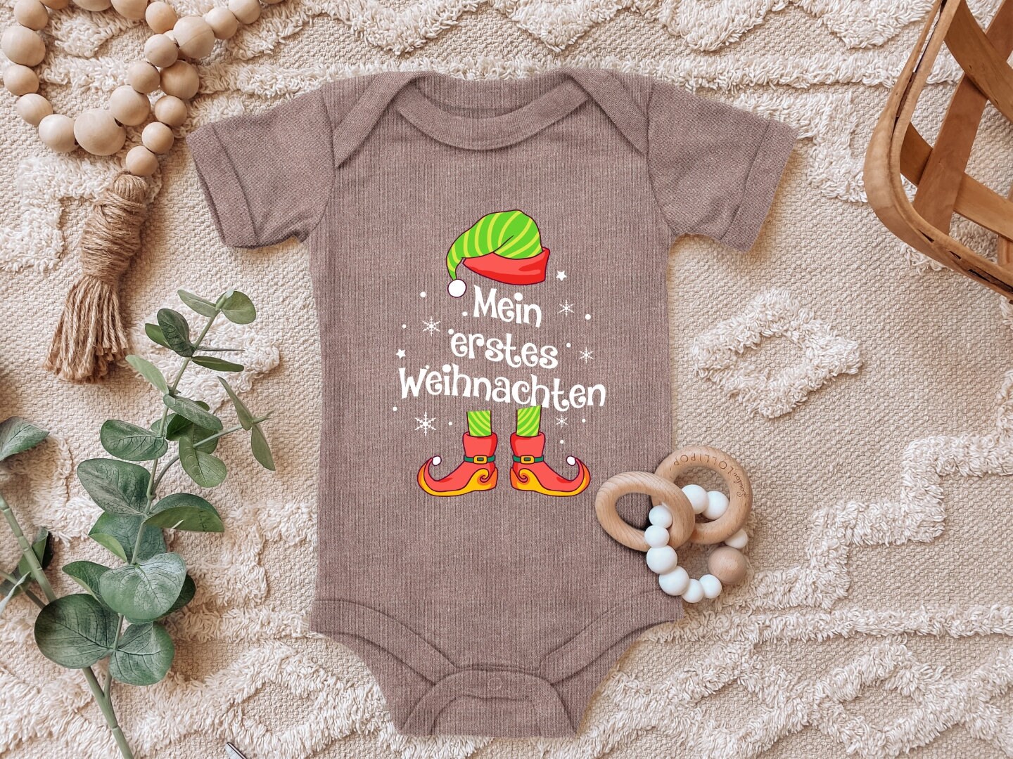 MiKalino Bio Babybody 'Ich Bin Da!' - Handbedruckt In Deutschland, 100% Bio-Baumwolle