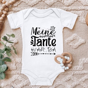 Babyrompertje &quot;Mijn tante was daar&quot; verjaardagscadeau voor peuters met korte mouwen van biologisch katoen